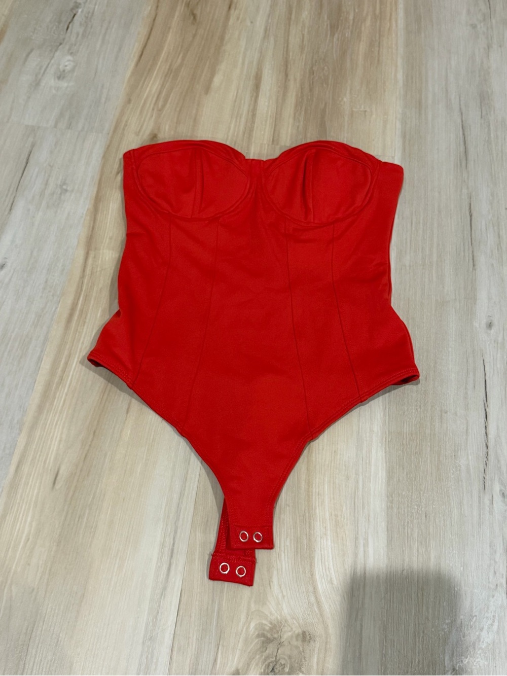Express Red Strapless Bustier Bodysuit